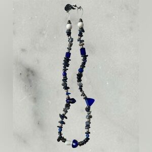 Sapphire Blue Mushroom Necklace | Wrap around Bracelet